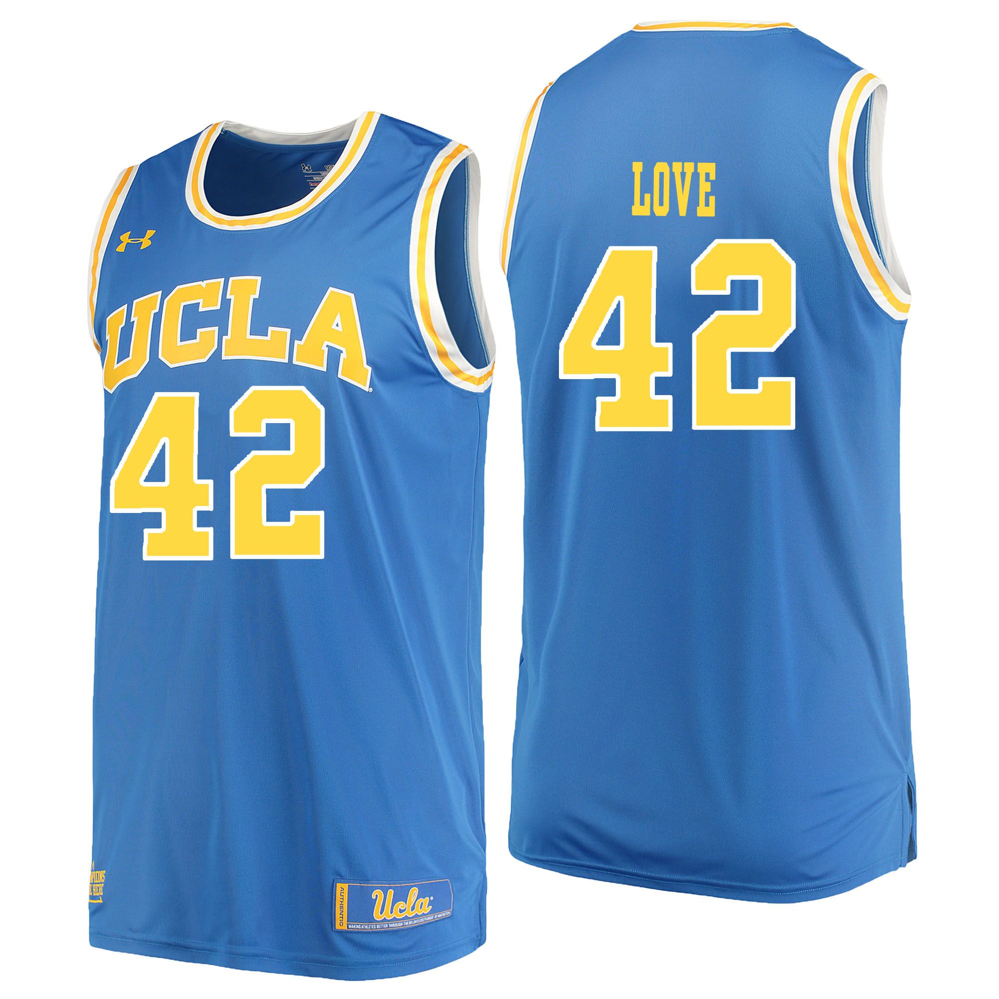Men UCLA UA 42 Love Light Blue Customized NCAA Jerseys
